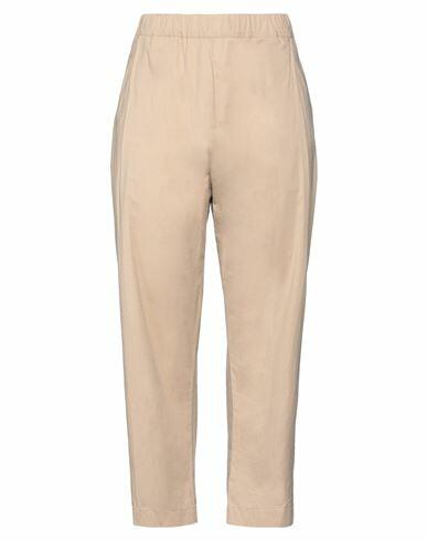 Laneus Woman Pants Beige Cotton, Elastane Cover