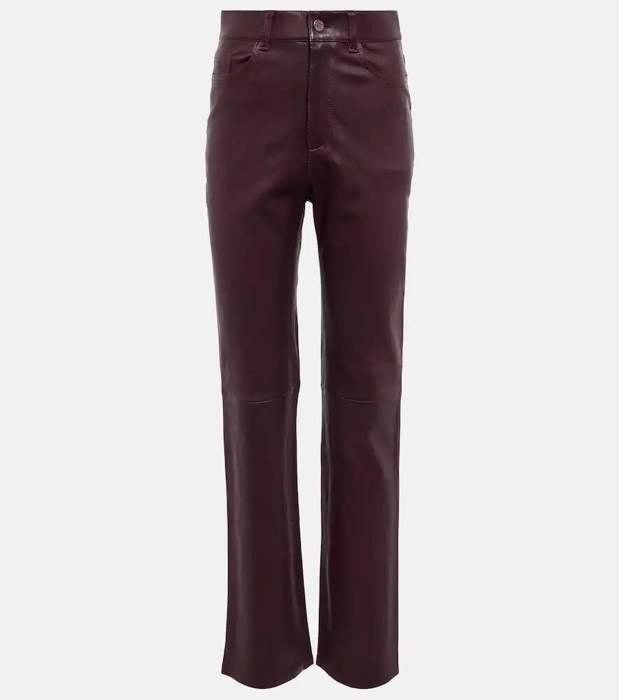 Stouls Terry high-rise straight leather pants Cover