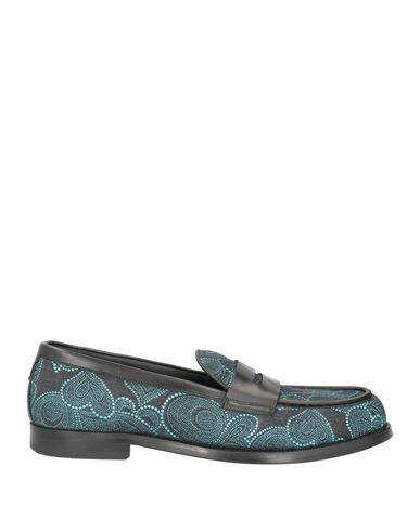 Mich Simon Man Loafers Turquoise Calfskin, Textile fibers Cover