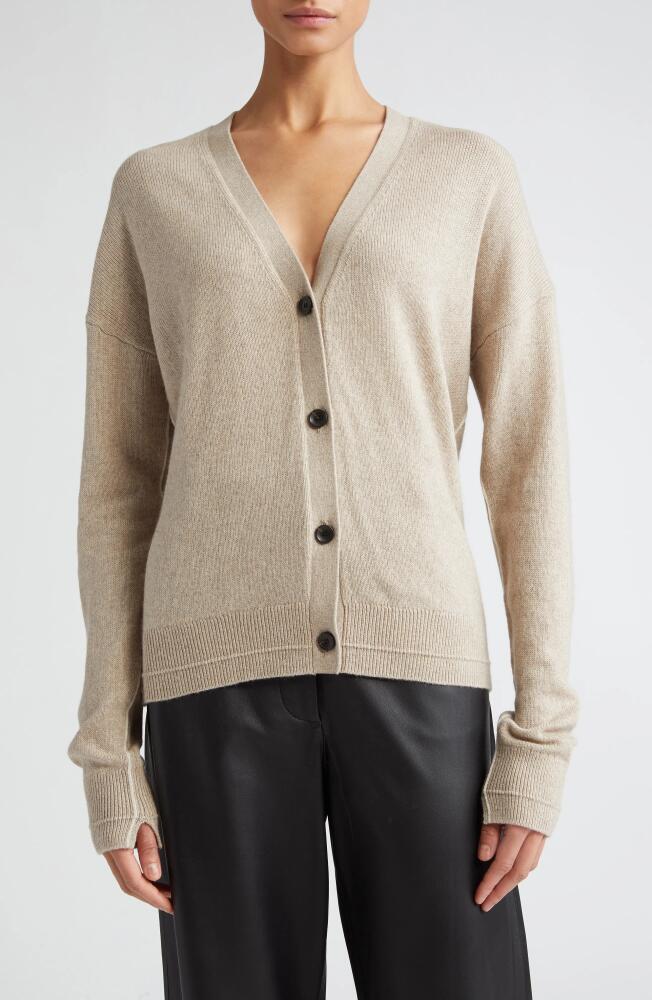 Maria McManus Featherweight Organic Cotton & Recycled Cashmere Blend Cardigan in Stone Cover