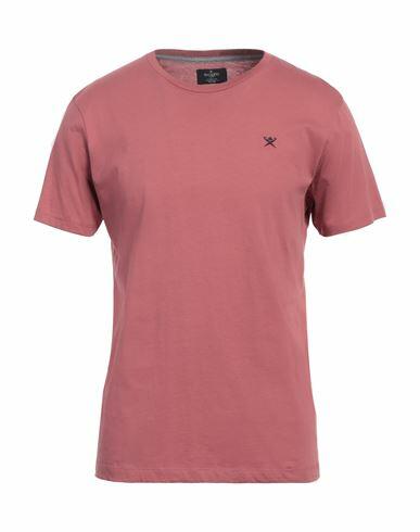 Hackett Man T-shirt Pastel pink Cotton Cover