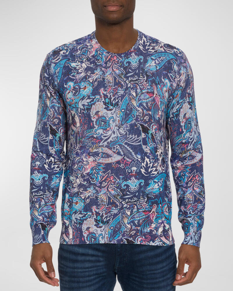 Robert Graham Men's Meier Paisley Knit Crewneck Sweater Cover