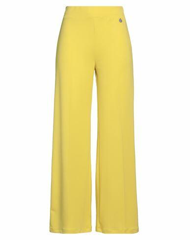 Berna Woman Pants Yellow Polyester, Elastane Cover