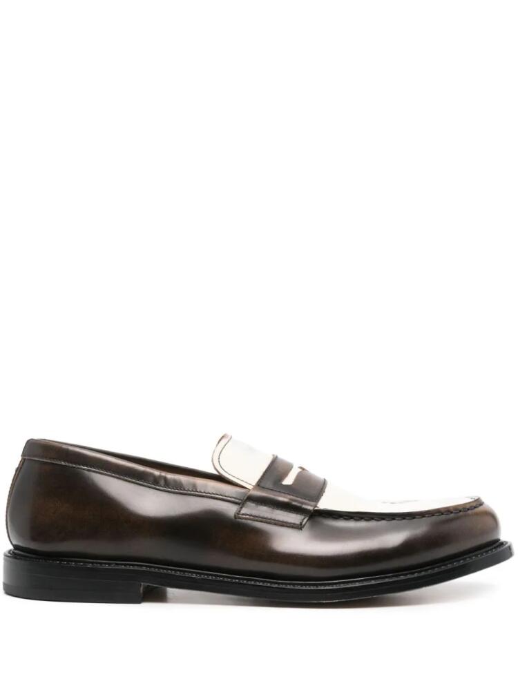 Premiata two-tone leather loafers - Brown Cover