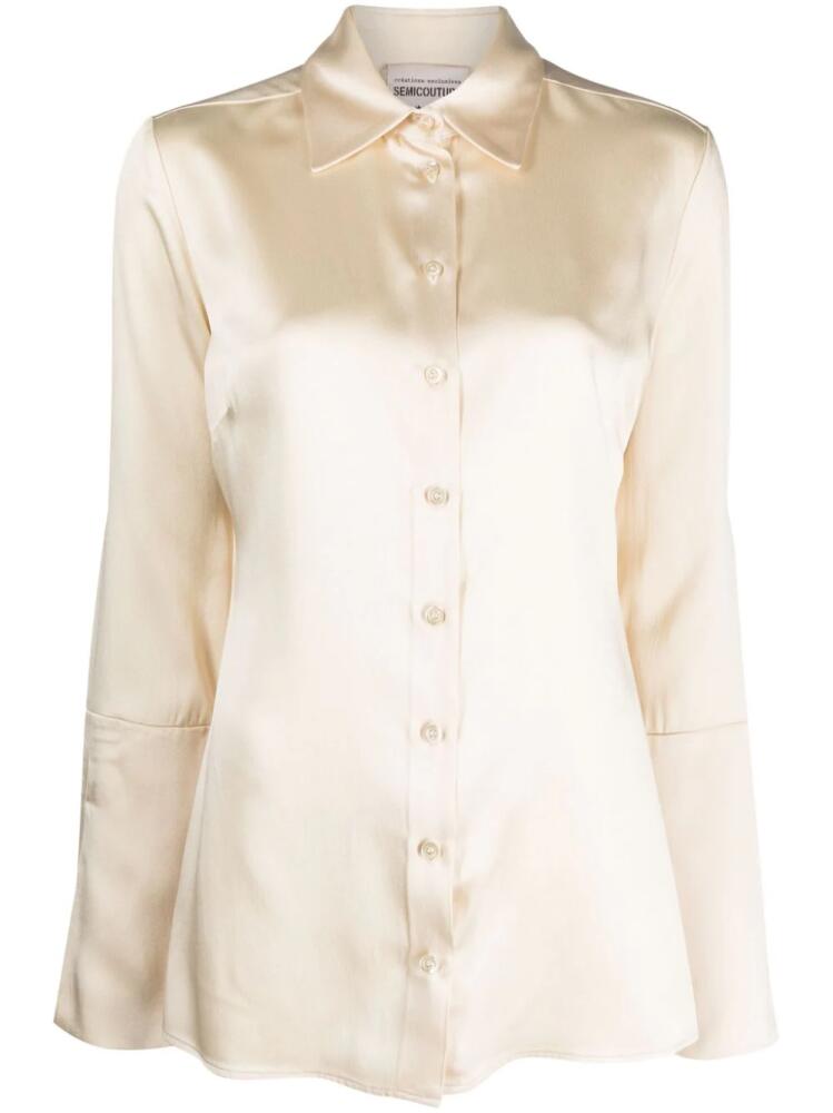 Semicouture long-sleeved satin shirt - Neutrals Cover