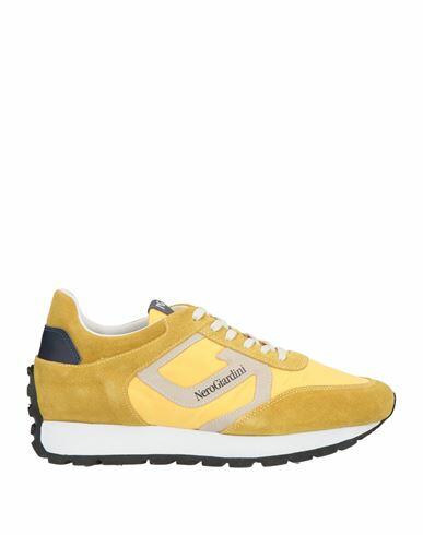 Nero Giardini Man Sneakers Ocher Leather, Textile fibers Cover