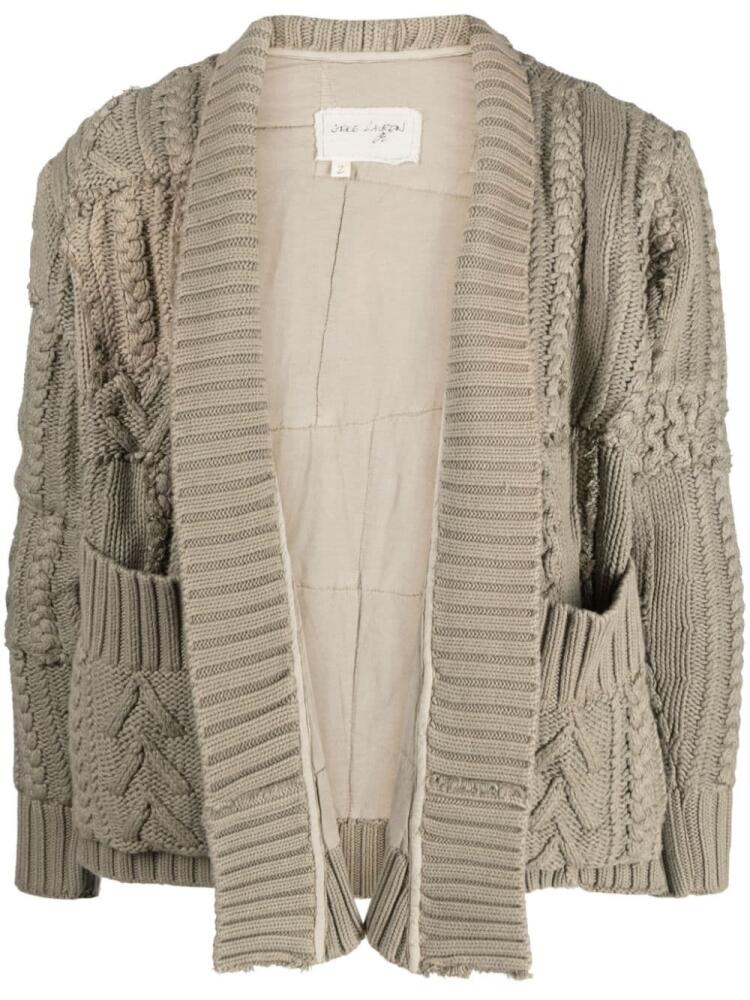 Greg Lauren Army Fisherman GL1 chunky-knit cardigan - Green Cover