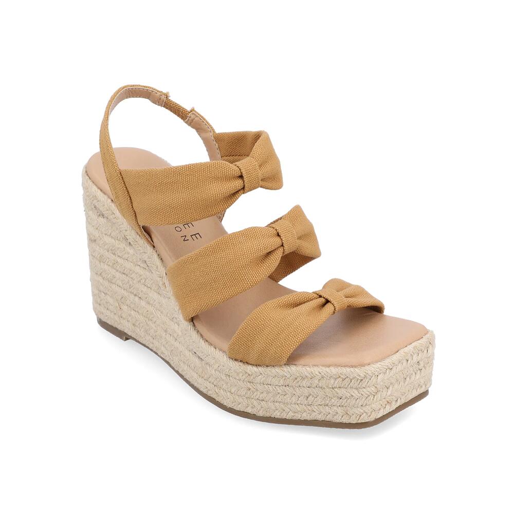 Journee Collection Santorynn Wedge Sandal | Women's | Tan Cover