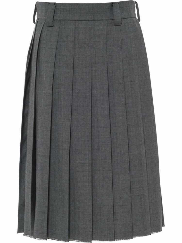 Miu Miu Prince Of Wales-check wool skirt - Grey Cover