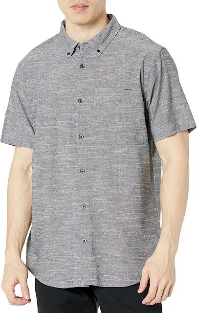 Hurley One Only Stretch Short Sleeve Woven (Black 1) Men's Clothing Cover