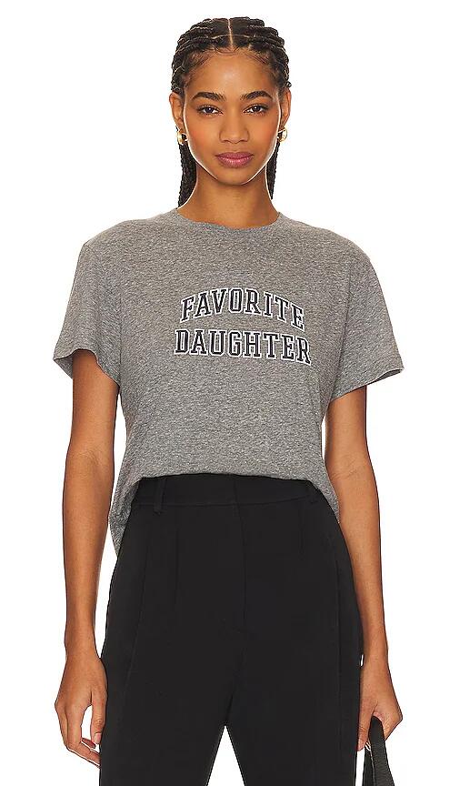 Favorite Daughter Favorite Daughter Cropped Collegiate Tee in Grey Cover