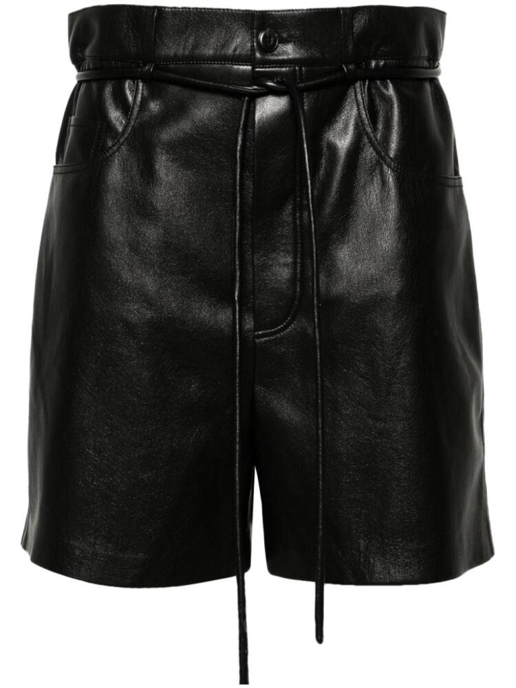 Nanushka belted faux-leather shorts - Black Cover