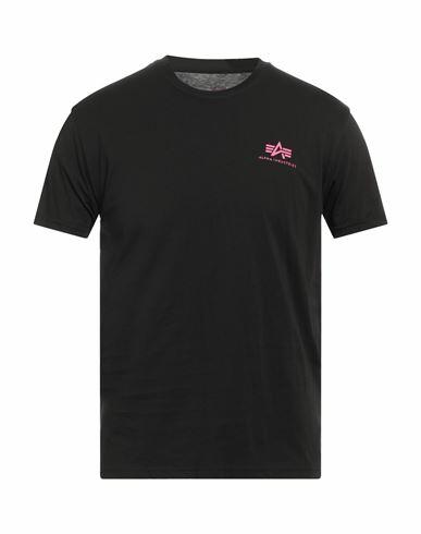 Alpha Industries Man T-shirt Black Cotton Cover