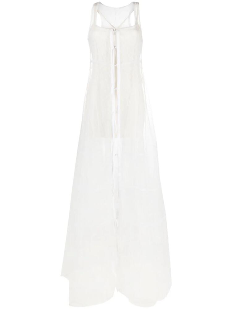 Jacquemus La robe Dentelle sheer panelled gown - White Cover