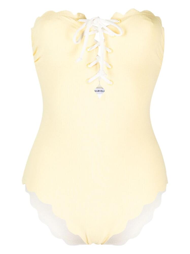 Marysia Chesapeake lace-up strapless swimsuit - Yellow Cover