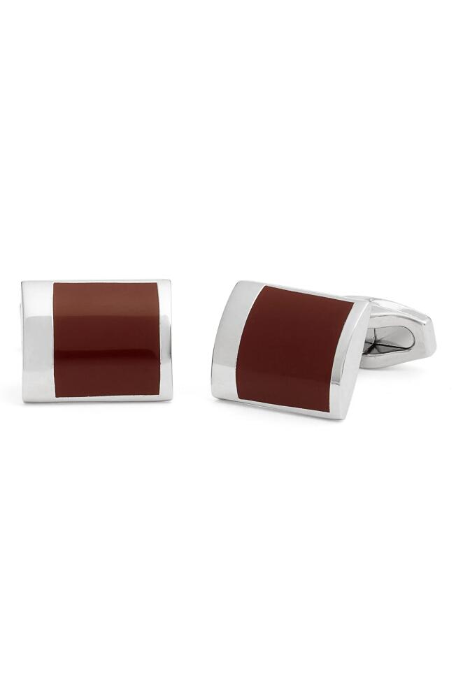 CLIFTON WILSON Square Cuff Links in Brown Cover