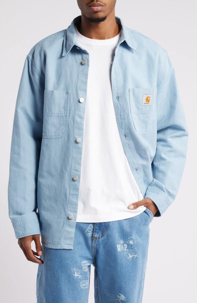 Carhartt Work In Progress Walter Canvas Shirt Jacket in Misty Sky Rinsed Cover