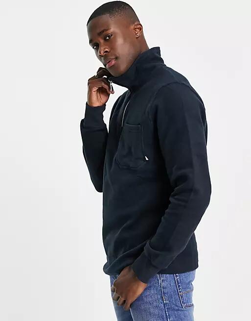 Farah Patti quarter zip polar fleece sweatshirt in navy Cover