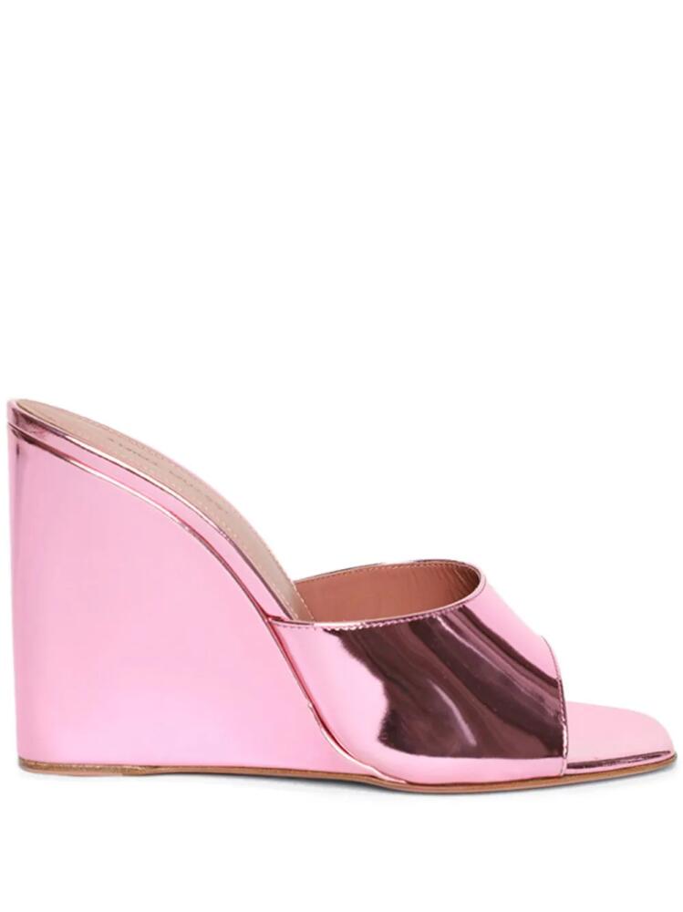 Amina Muaddi Lupita wedge sandals - Pink Cover