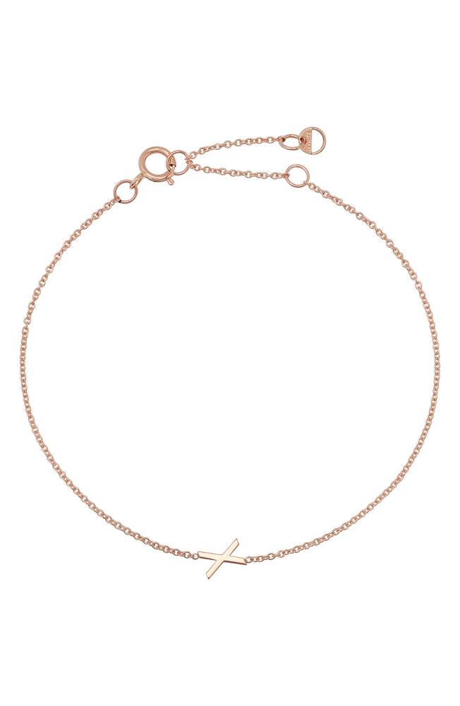 BYCHARI Initial Pendant Bracelet in 14K Rose Gold-X Cover