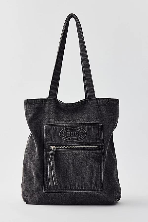 BDG Washed Denim Tote Bag in Black Wash Denim Cover