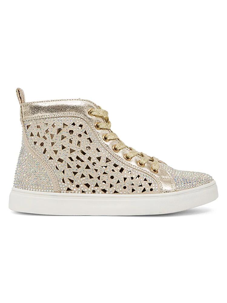 Lady Couture Women's Embellished High Top Sneakers - Gold Cover