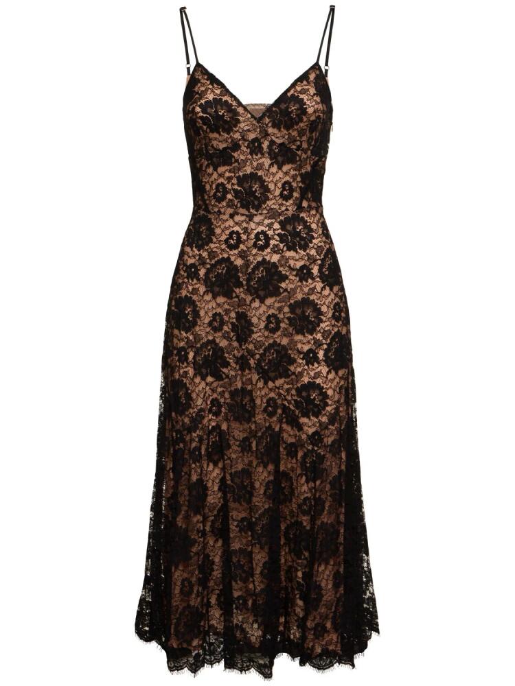 MICHAEL KORS COLLECTION Crushed Dance Floral Lace Slip Dress Cover