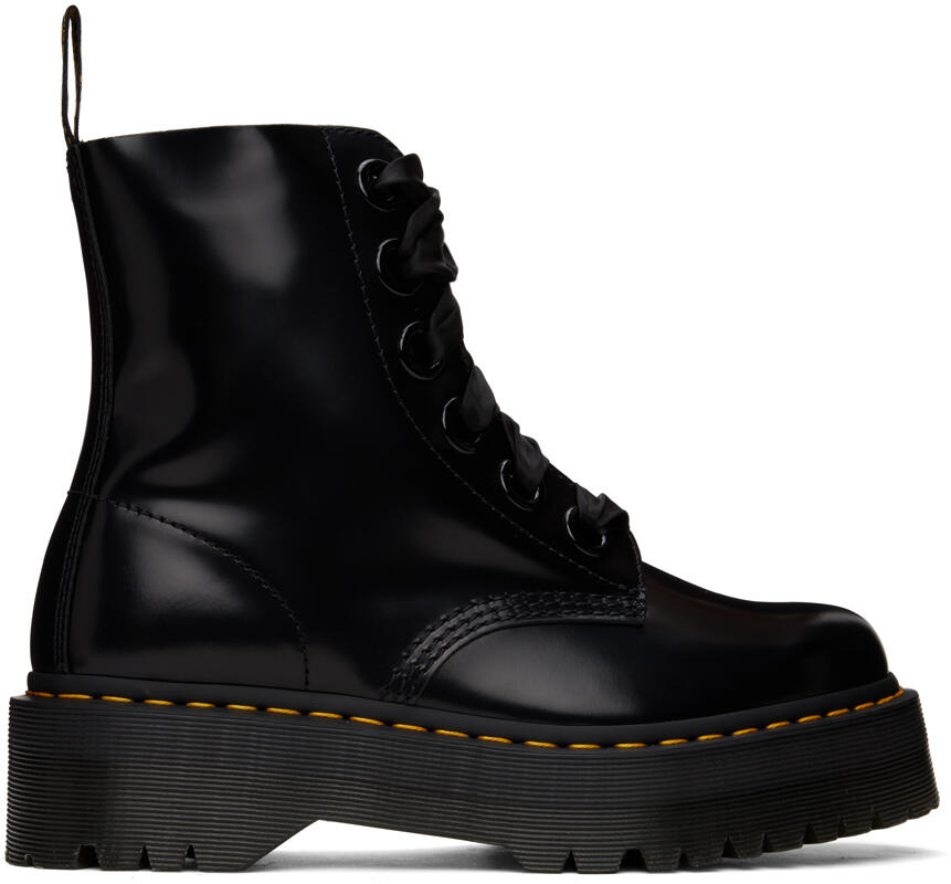 Dr. Martens Black Molly Leather Platform Boots Cover