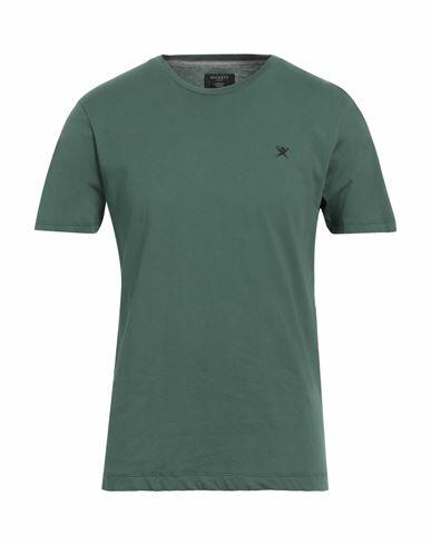 Hackett Man T-shirt Dark green Cotton Cover