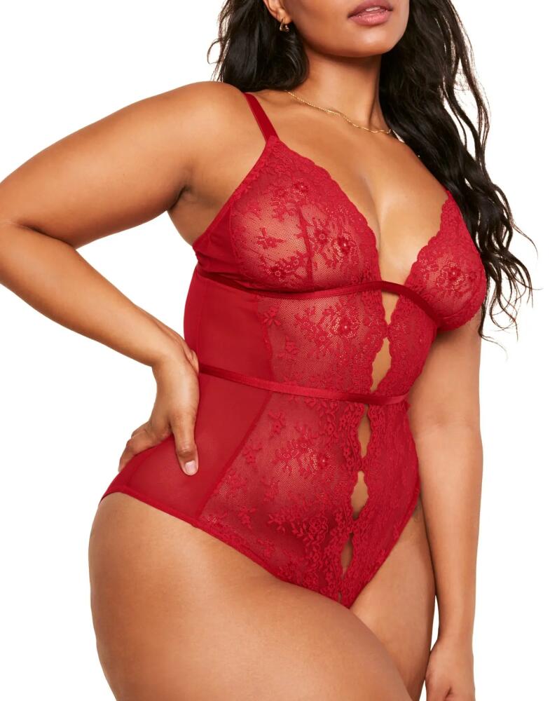 Adore Me Rosie Crotchless Bodysuit Lingerie in Dark Red Cover