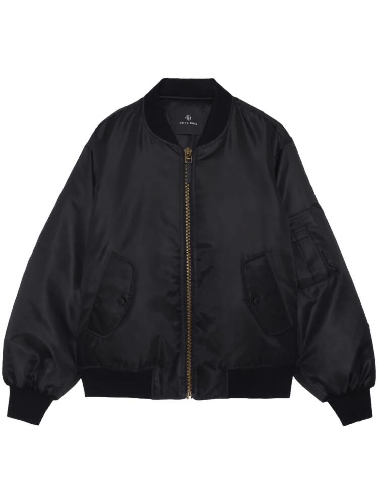 ANINE BING Leon zipped bomber jacket - Black Cover