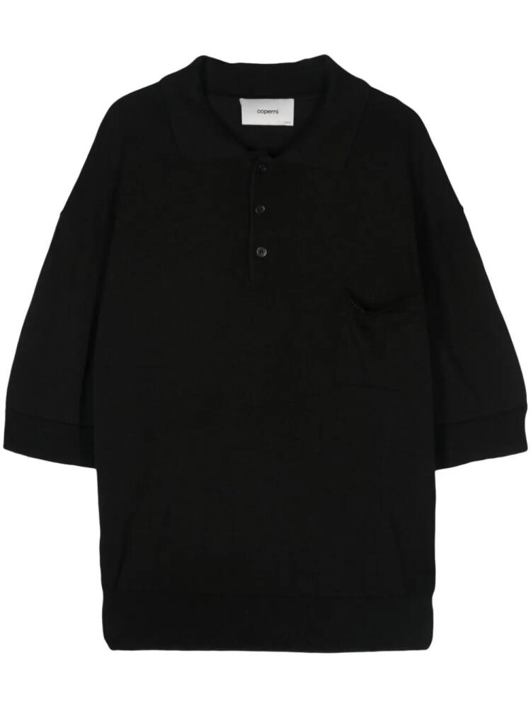 Coperni logo-plaque polo shirt - Black Cover