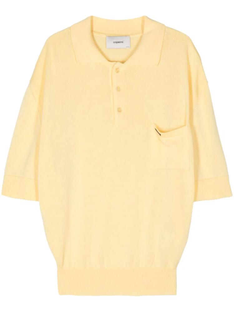 Coperni logo-plaque polo shirt - Yellow Cover