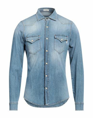 Roÿ Roger's Man Denim shirt Blue Cotton, Elastane Cover