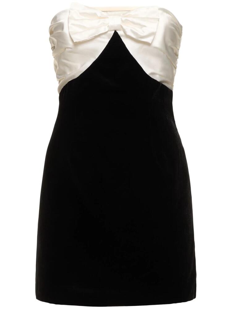 ALESSANDRA RICH Strapless Velvet Mini Bustier Dress Cover