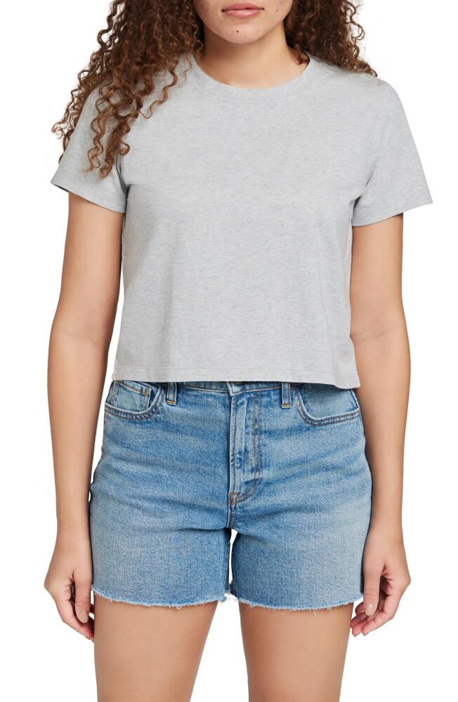 Faherty Sunwashed Organic Cotton Crop T-Shirt in Heather Grey Cover