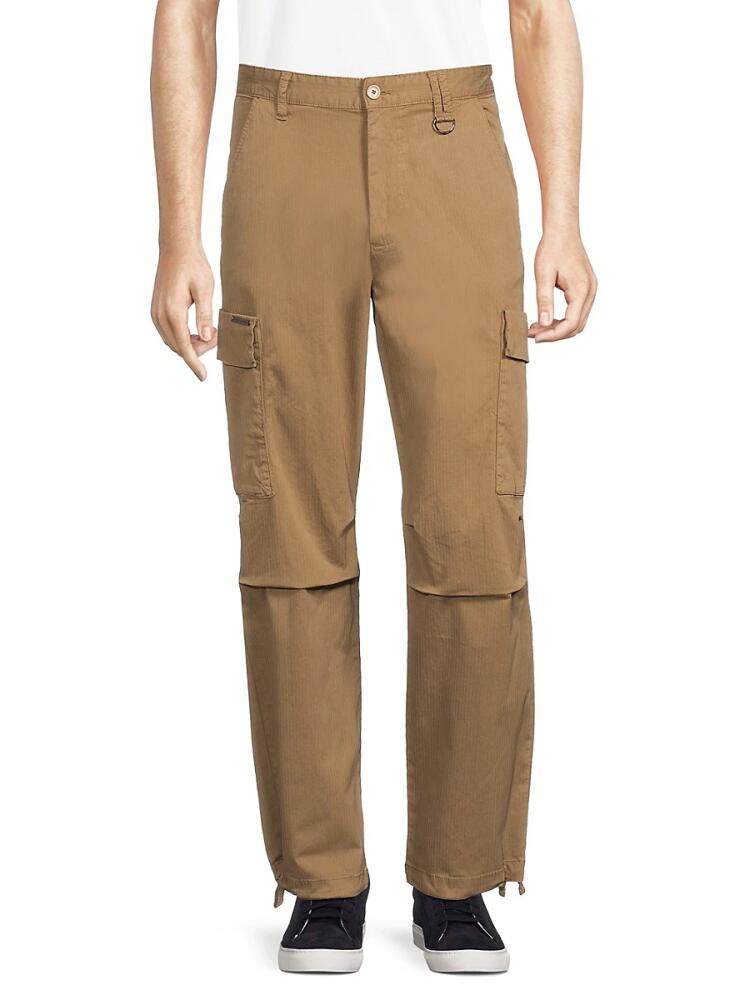 Karl Lagerfeld Paris Men's High Rise Cargo Pants - Tan Cover