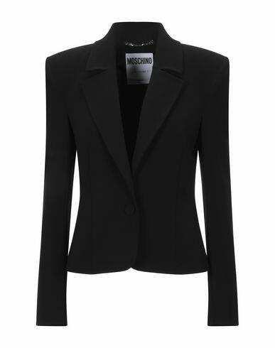 Moschino Woman Blazer Black Polyester, Polyurethane Cover