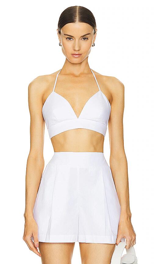 Susana Monaco Poplin Bikini Top in White Cover