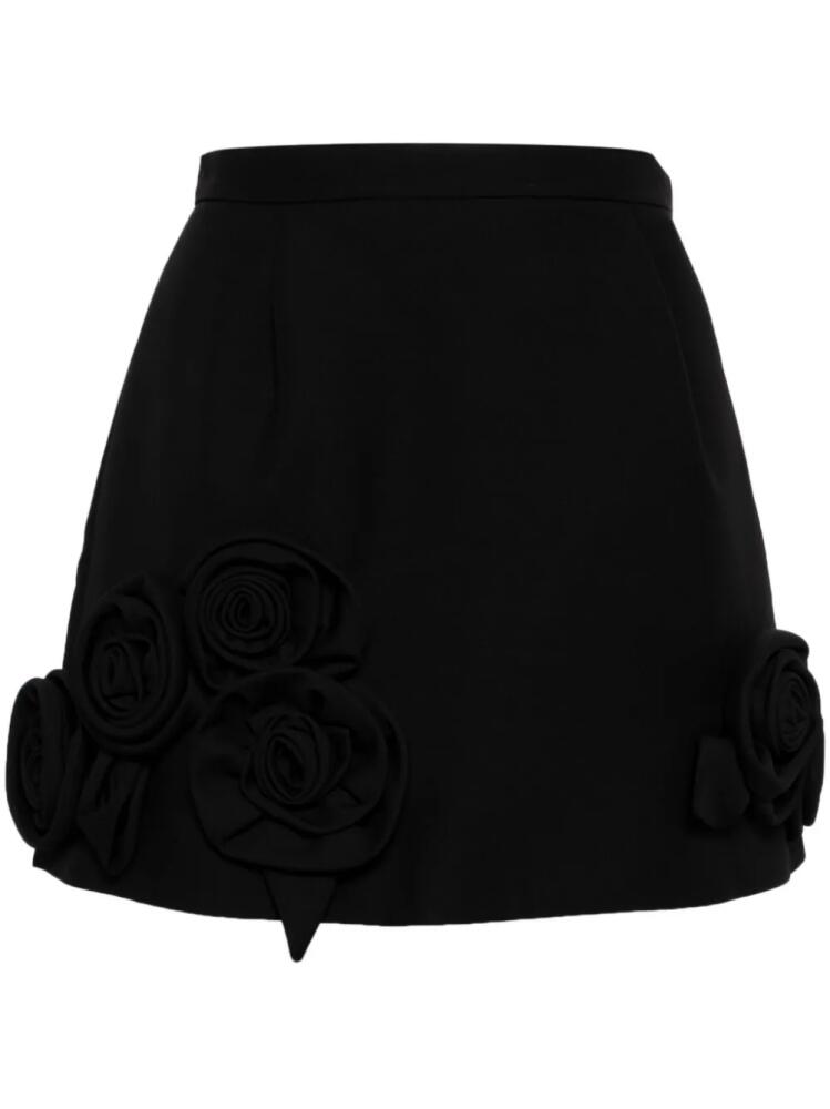 Dice Kayek floral-appliquéd miniskirt - Black Cover