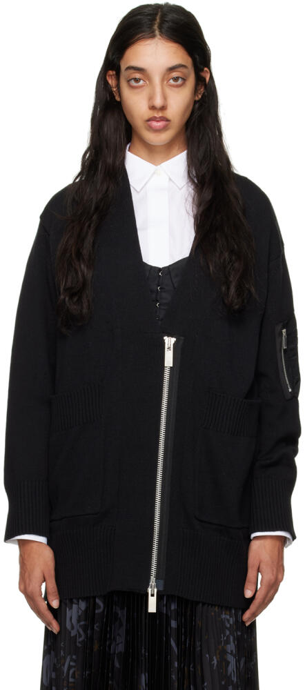 sacai Black Layered Cardigan Cover