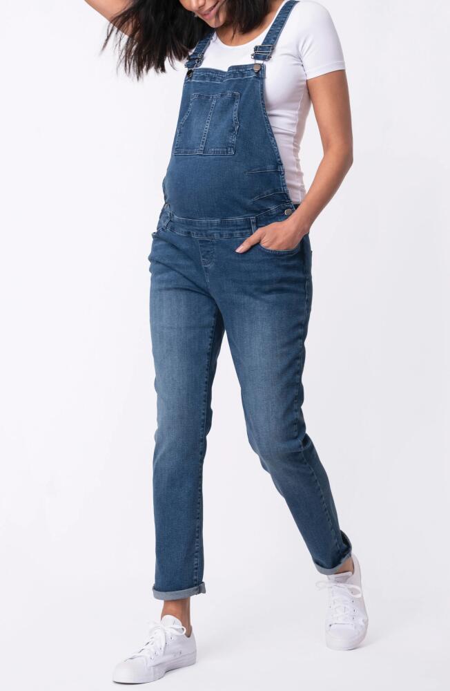 Seraphine Denim Maternity Overalls in Indigo Cover