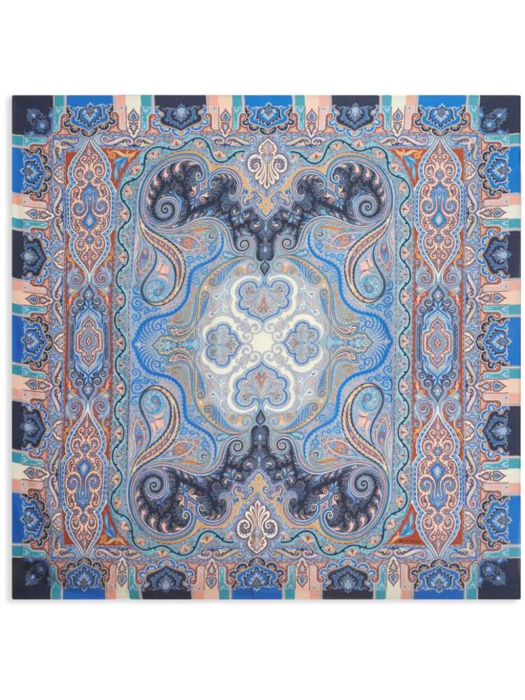 ETRO paisley-print cashmere-blend scarf - Blue Cover