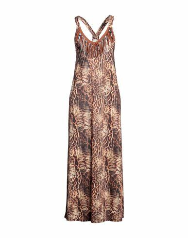 4giveness Woman Maxi dress Khaki Polyester, Elastane Cover