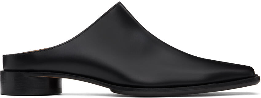 MM6 Maison Margiela Black Leather Slippers Cover