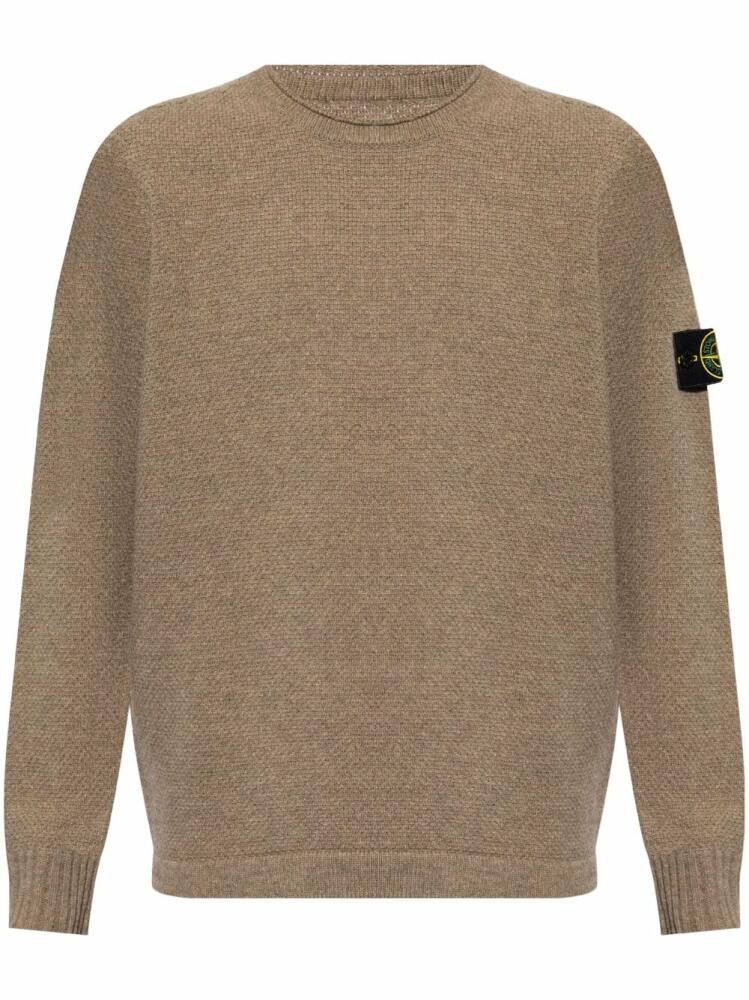 Stone Island Compass-badge crew-neck jumper - Brown Cover