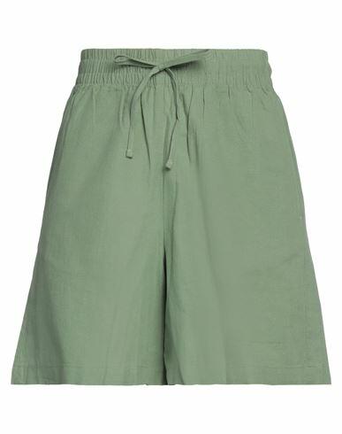 Jjxx By Jack & Jones Woman Shorts & Bermuda Shorts Military green Cotton, Linen Cover