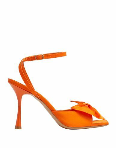 8 By Yoox Satin Sling-back W/ Bow Woman Sandals Orange PES - Polyethersulfone Cover