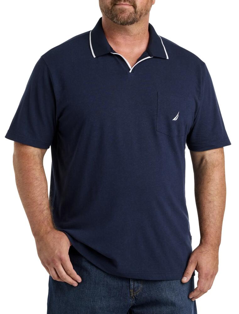 Nautica Split-Collar Polo Shirt in Navy Seas Cover