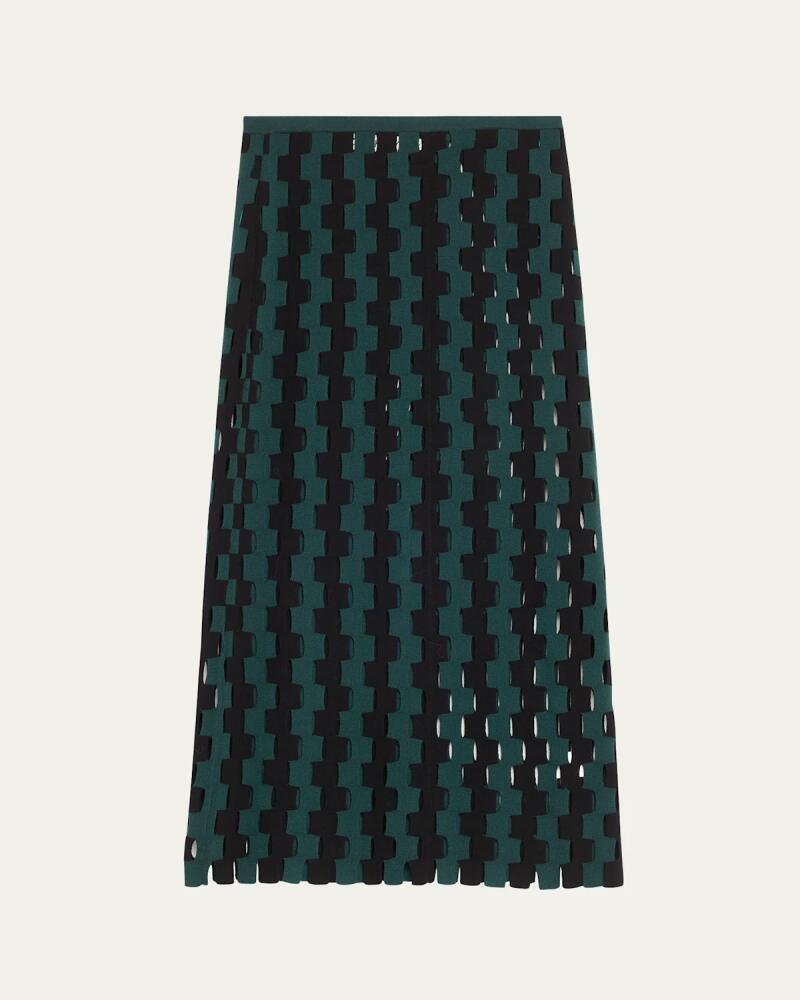 ZANKOV Marshall Abstract Wool Maxi Skirt Cover